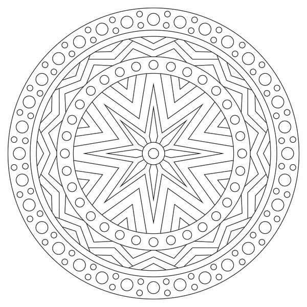 Coloriage mandala noir et blanc pour adultes — Image vectorielle