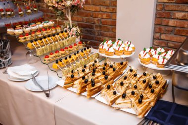 İtalyan atıştırmalıkları ve bardakta şarap olan aperatifler. Fırça ya da otantik İspanyol tapas seti, gri beton arka planda peynir çeşitliliği seti. Üst manzara, düz uzanma