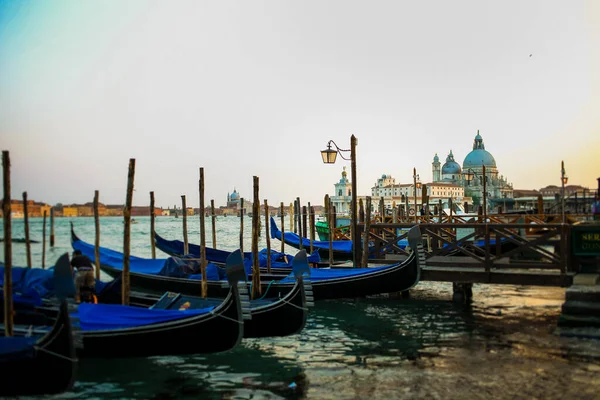Romantic scenery of the Grand Canal in Venice in a relaxing atmosphere under beautiful blue sunny sky — Stock Photo, Image