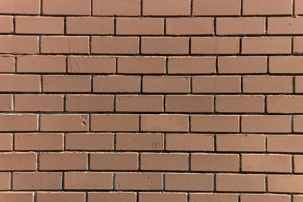 Brown Painted Brick Wall Horizontal Orientation Brick Backgroun — Stock Photo, Image