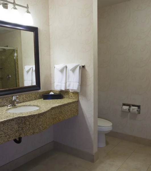 Bathroom in a small hotel Stock Photo