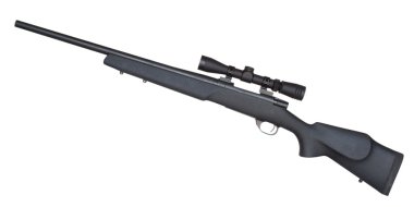 keskin nişancı tüfeği üzerinde beyaz izole