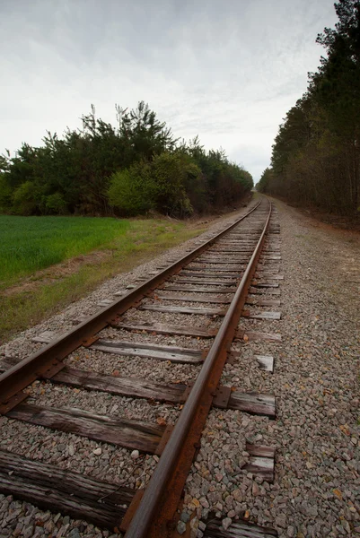 低速鉄道トラック曲線 — ストック写真