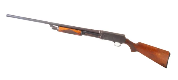 Pump shotgun isolated on white — Stockfoto