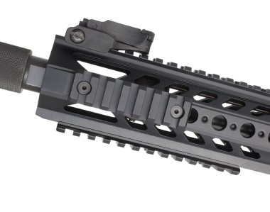 Tüfek raylar üzerinde beyaz