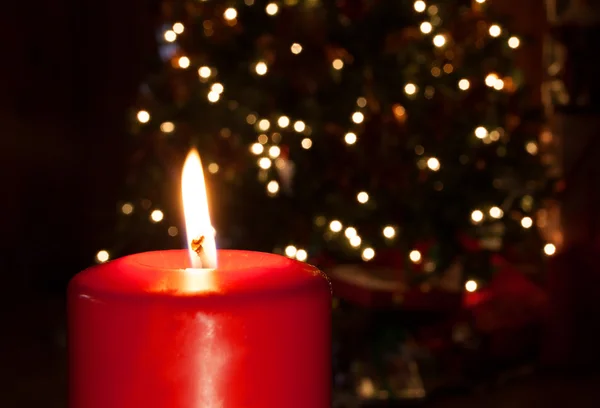 Bright red candle — Stock Photo, Image