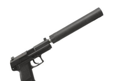 handgun and silencer clipart