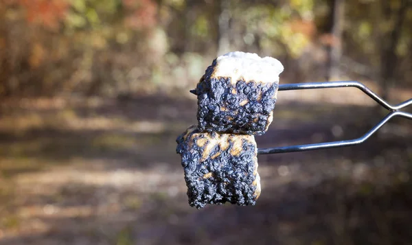 Brand rostade marshmallows — Stockfoto