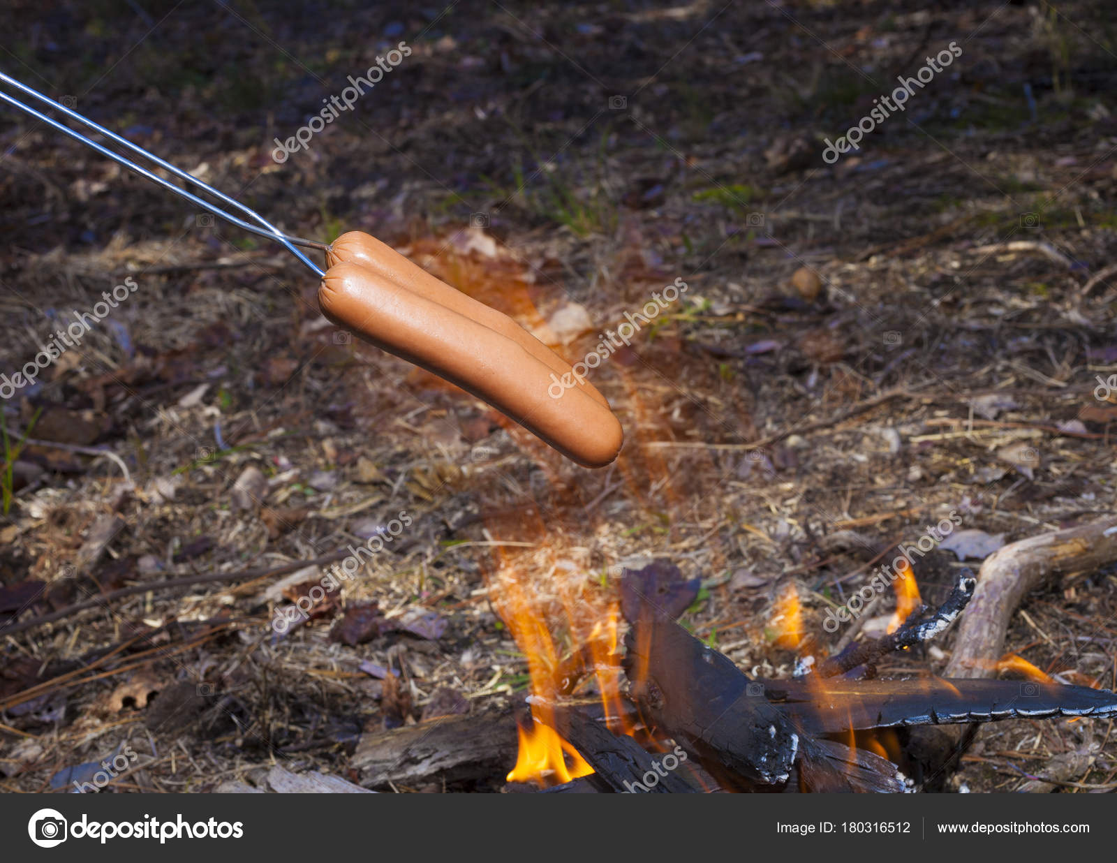 Hot dogs roasting over an open fire Stock Photo by ©gsagi 180316512