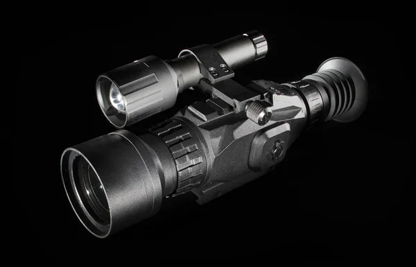 Nachtzicht geweer scope op zwart — Stockfoto