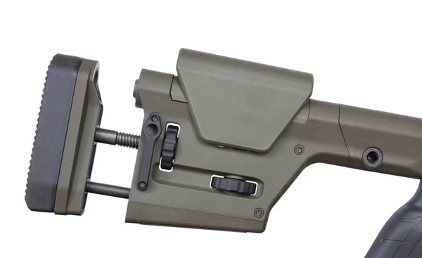 W pełni regulowana kolba pistoletu na białym — Zdjęcie stockowe