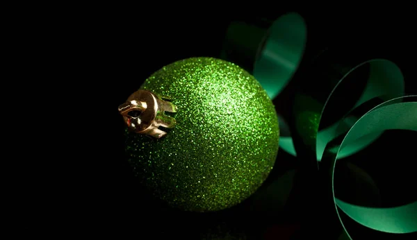 Shiny green Christmas ornament — Stock Photo, Image