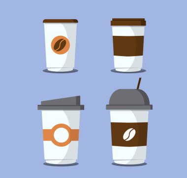 İllüstrasyon kahve seti