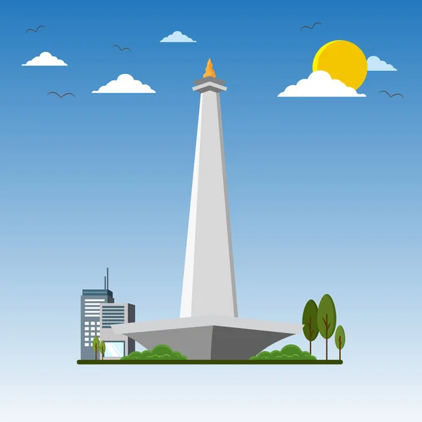 Monas Icône Jakarta Asie — Image vectorielle