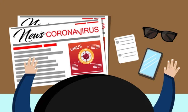 Información Las Noticias Epidemia Virus Papel — Vector de stock