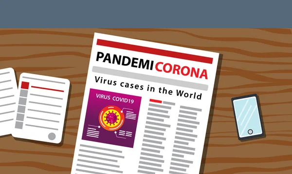 Vector Corona Virus Atención Las Noticias — Vector de stock