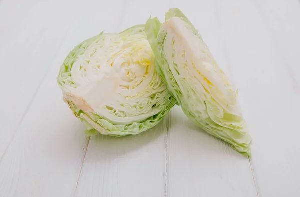 Food Photography Cabbage Cut Halves White Board — Stock Photo, Image