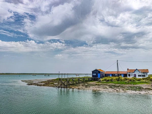 End Tremblade Canal Pretty Fisherman House Small Jetty — Stock Photo, Image