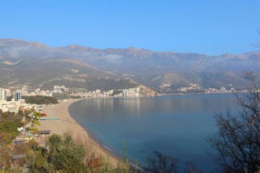 Panoramik, kış Karadağ şehir Budva