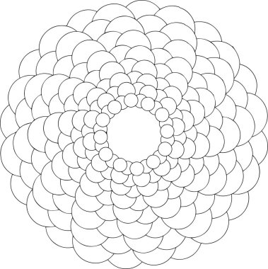 siyah ve beyaz online sanat. Geometrik yuvarlak süsleme