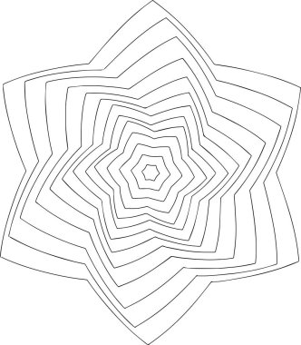 siyah ve beyaz online sanat. Geometrik yuvarlak süsleme