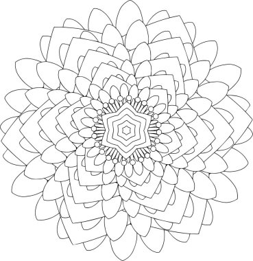 siyah ve beyaz online sanat. Geometrik yuvarlak süsleme