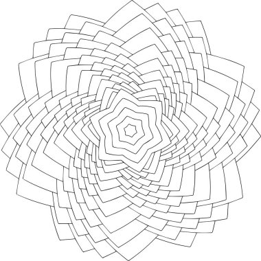 siyah ve beyaz online sanat. Geometrik yuvarlak süsleme