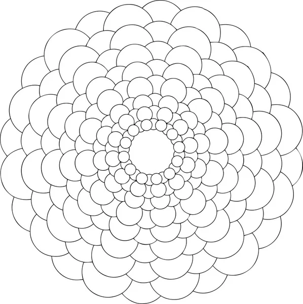 siyah ve beyaz online sanat. Geometrik yuvarlak süsleme