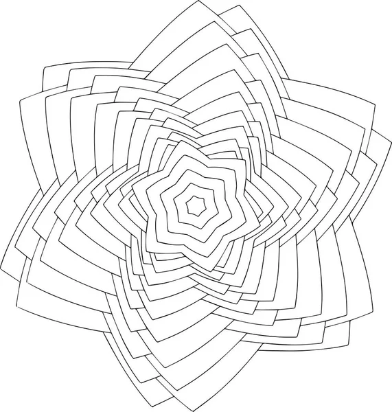 siyah ve beyaz online sanat. Geometrik yuvarlak süsleme