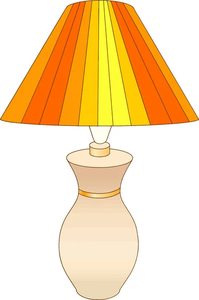 Oranžová stolní lampa s pruhovaný vzor — Stockový vektor