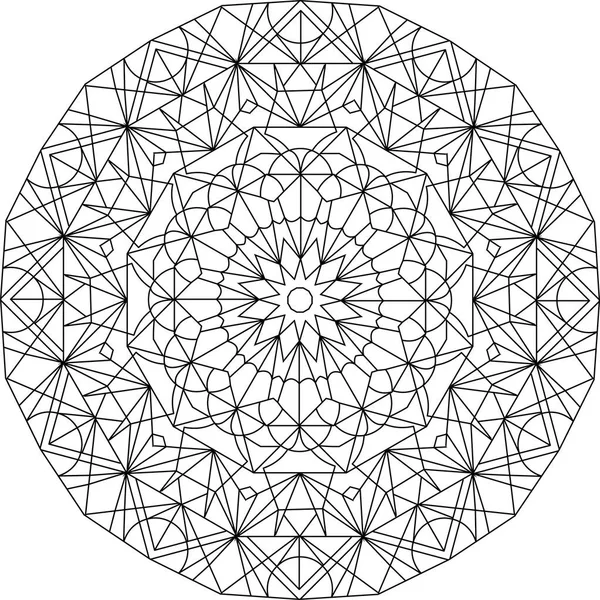 Illustration d’un mandala noir et blanc — Image vectorielle