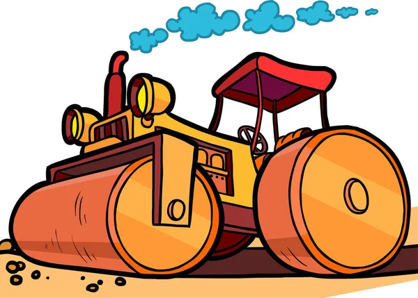 Cartoon afbeelding asfalt roller — Stockvector