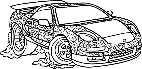 Ilustracja wektorowa czarno-biały samochód na białym tle. — Wektor stockowy