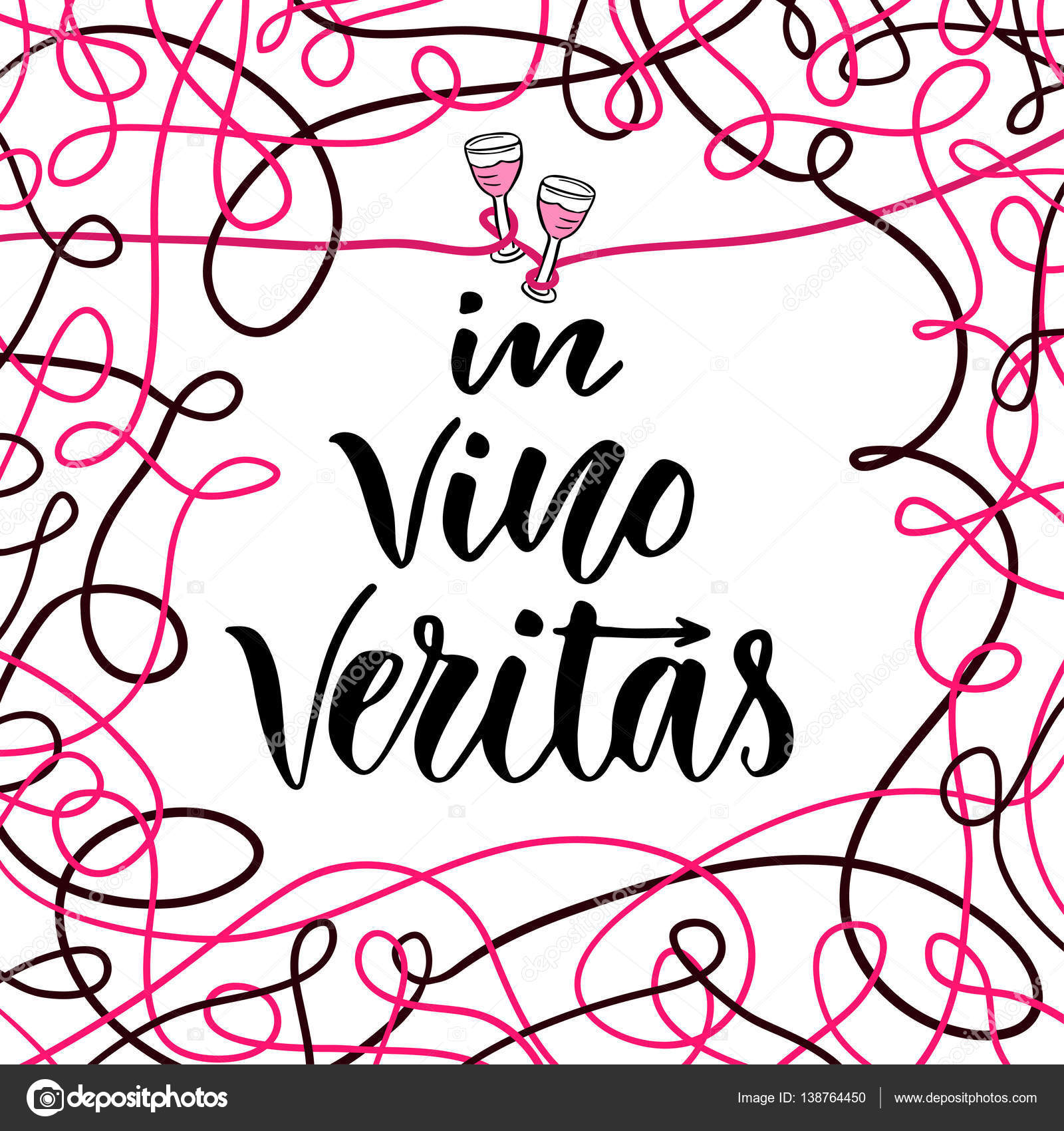 In vino veritas. Poster or postcard Stock Illustration by ©m-ion #138764450