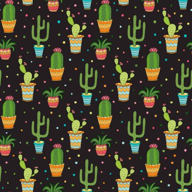 Kaktüsler seamless modeli 