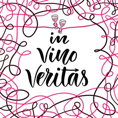 In vino veritas. Poster or postcard  clipart
