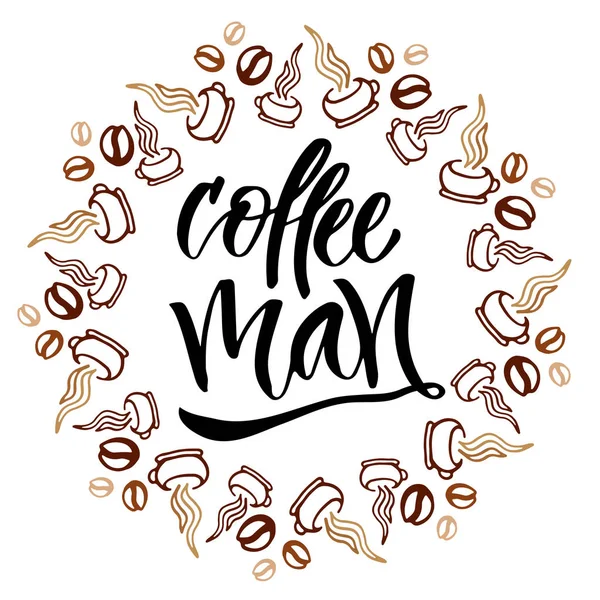 Koffie man. Poster of kaart — Stockvector