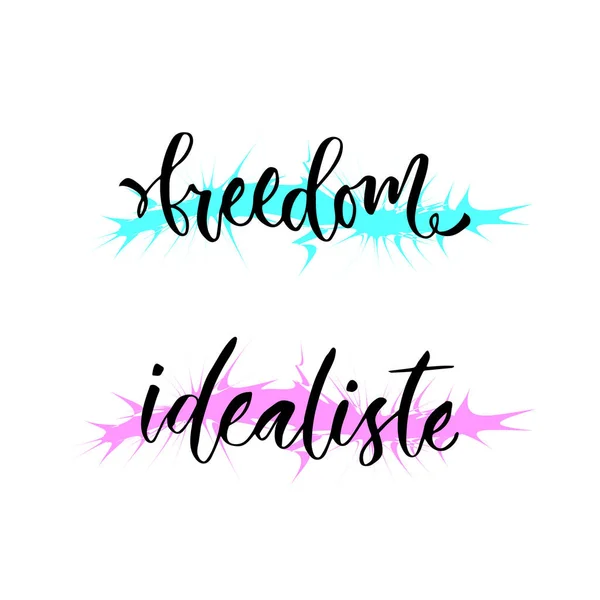 Liberdade e idealiste. T-shirt print — Vetor de Stock