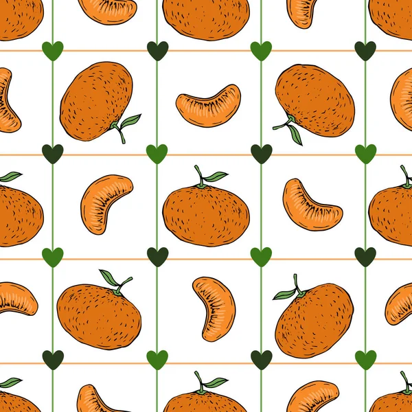 Tangerine naadloze patroon — Stockvector