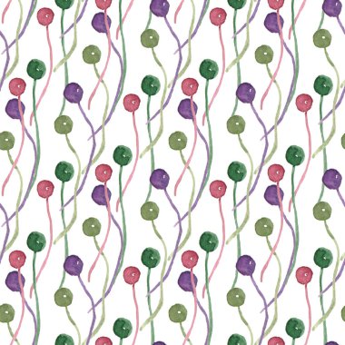 Watercolor seamless pattern. Birthday decorative background. Can be used for wrapping paper, stationery and fabric design.