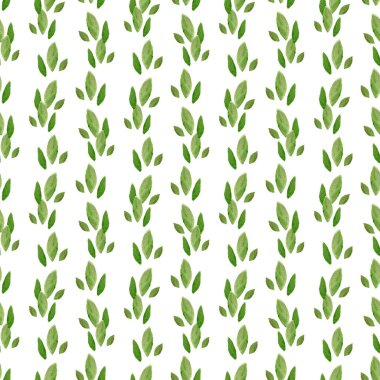 Leaves seamless pattern. Floral print over white background