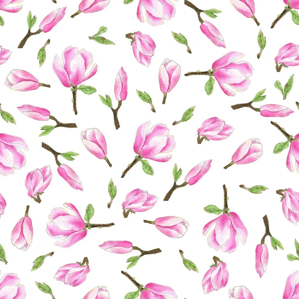Acuarela magnolia flores — Foto de Stock