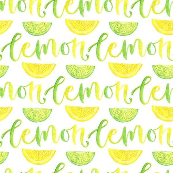 Watercolor lemon seamless pattern — Stock Photo, Image