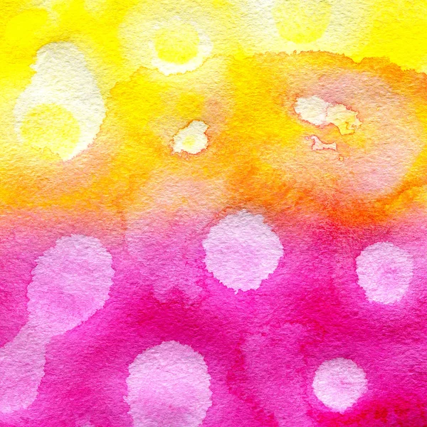 Pittura ad acquerello rosa e giallo — Foto Stock