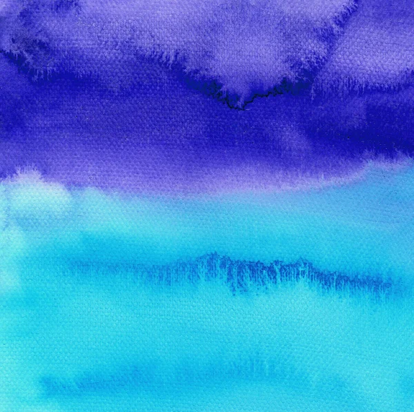 Abstract Blue Watercolor Hand Painted Background Sky Ocean Backdrop — 图库照片