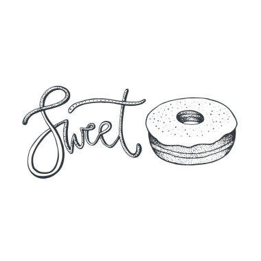  İzole çörek kroki. 