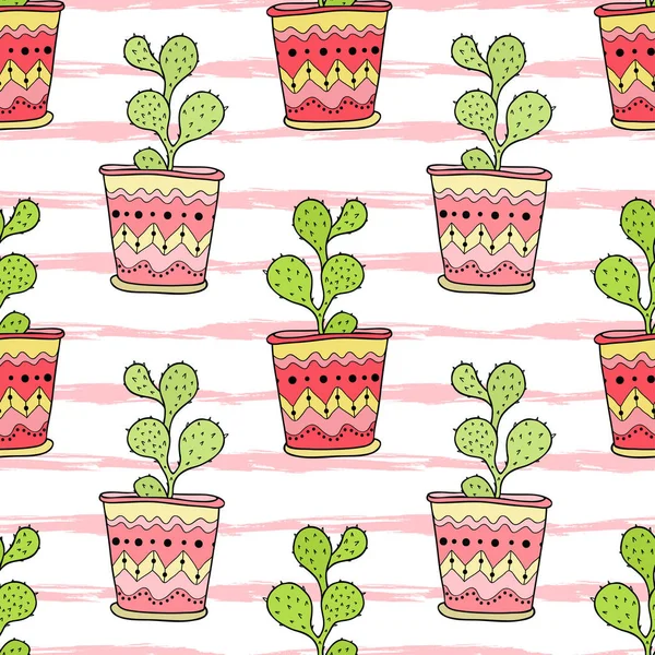 Cactus motif sans couture — Image vectorielle