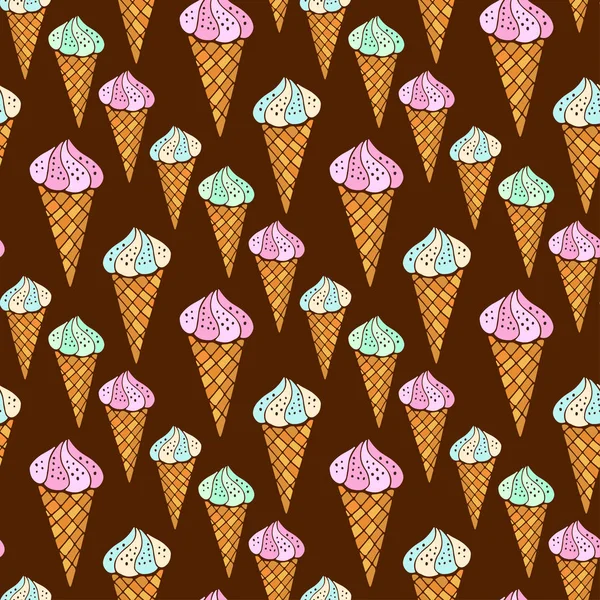 Modèle avec des cônes de crème glacée — Image vectorielle