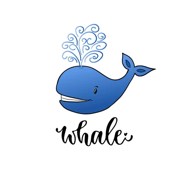 Illustration de dessin animé baleine . — Image vectorielle