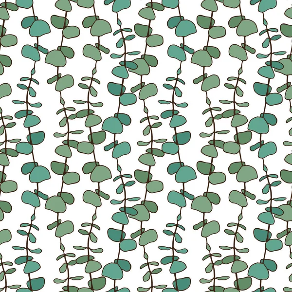 Eucalyptus blad mönster. — Stock vektor